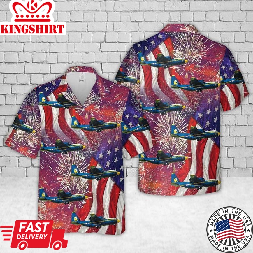 U.S. Marine Corps Lockheed Martin C-130J Hercules (L-382) Fat Albert, 4Th Of July Trendy Hawaiian Shirt