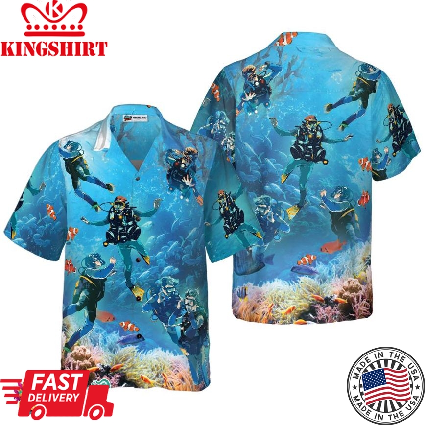 Under The Sea Scuba Diving Hawaiian Shirt