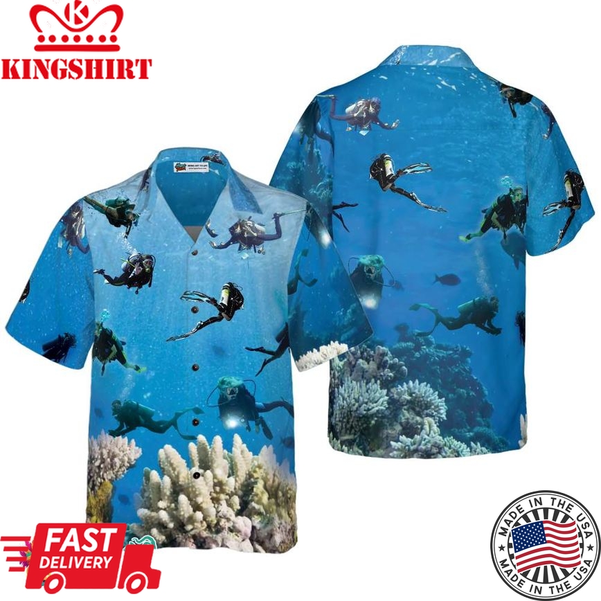 Under The Sea Scuba Diving Hawaiian Shirt