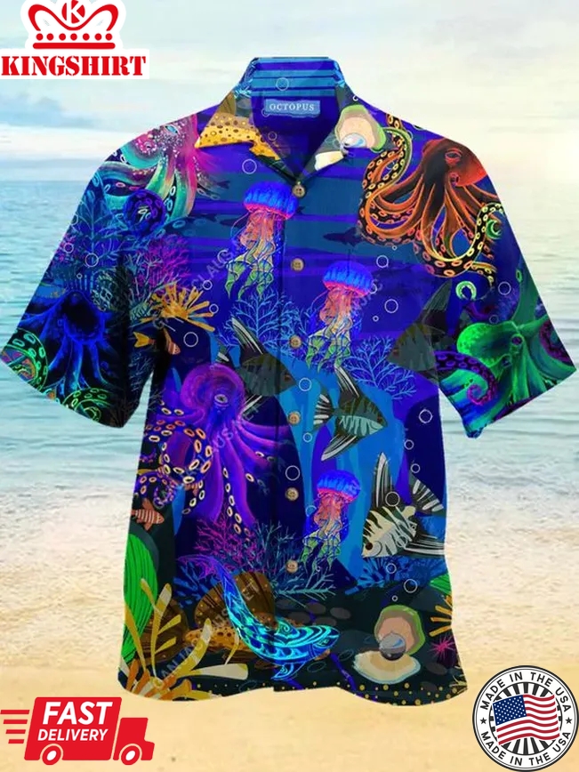 Undersea Octopus Trendy Hawaiian Shirt