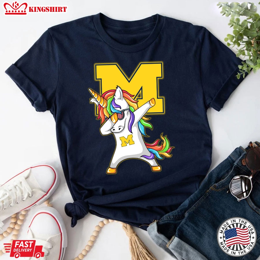 Unicorn Dabbing University Of Michigan T-Shirt