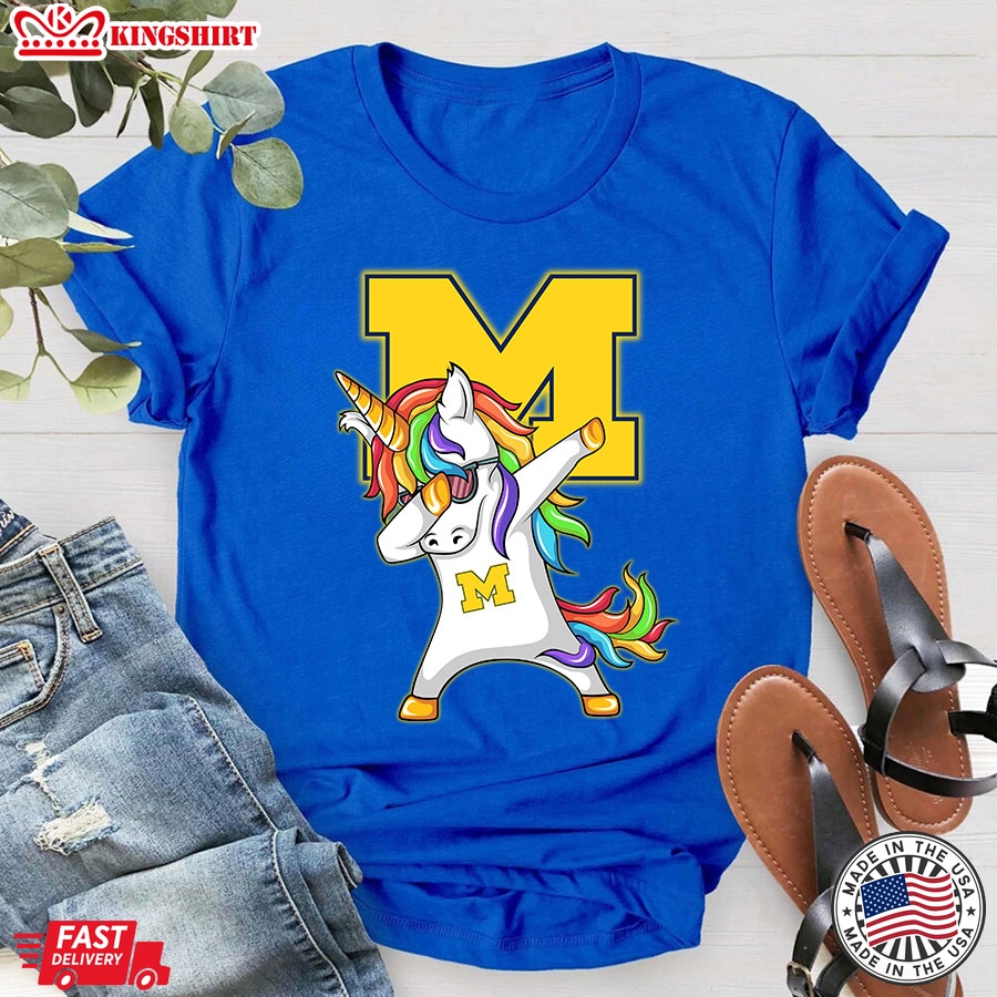 Unicorn Dabbing University Of Michigan T-Shirt