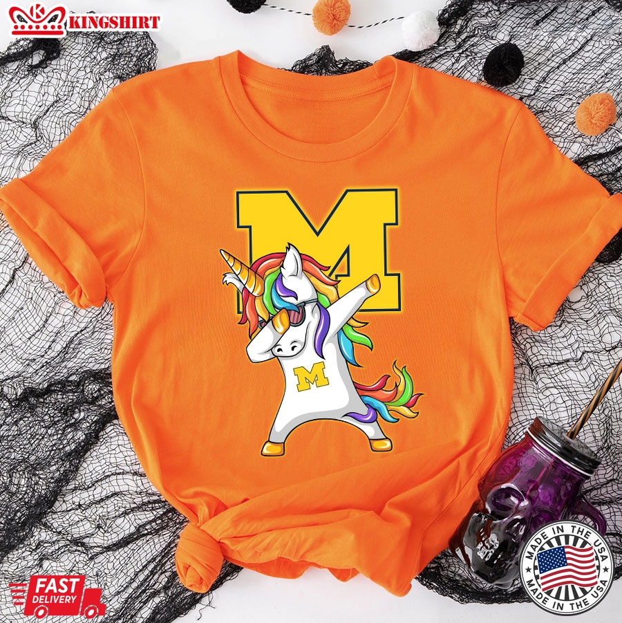 Unicorn Dabbing University Of Michigan T-Shirt