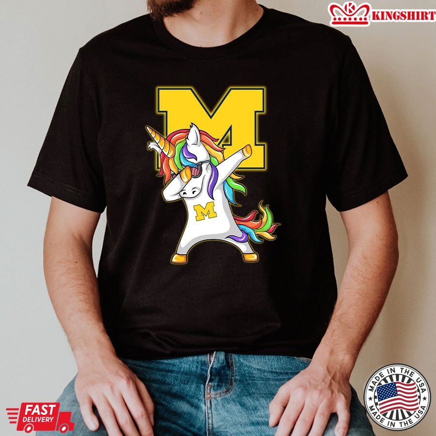 Unicorn Dabbing University Of Michigan T-Shirt