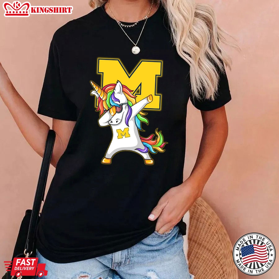 Unicorn Dabbing University Of Michigan T-Shirt