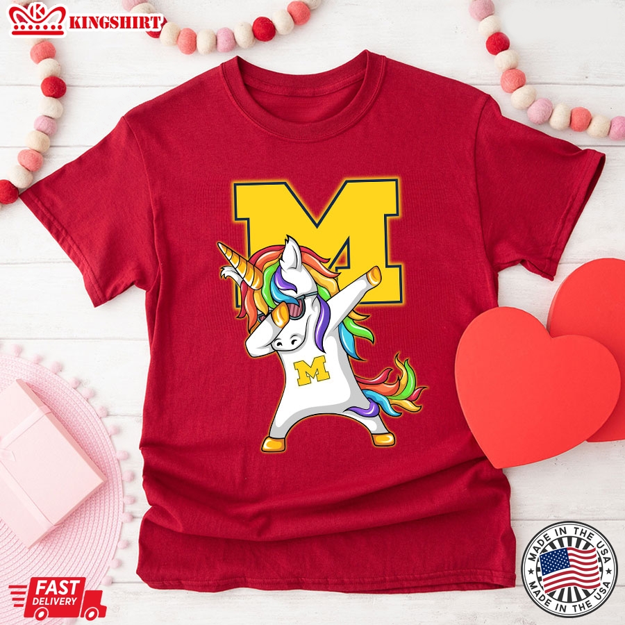 Unicorn Dabbing University Of Michigan T-Shirt