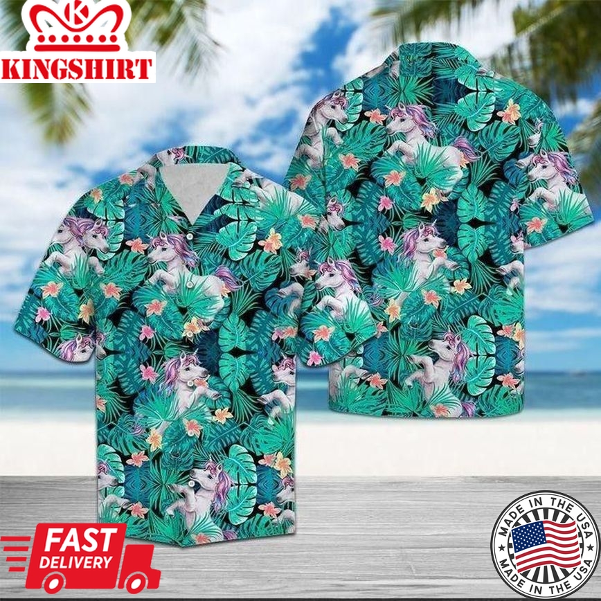 Unicorn Tropical Trendy Hawaiian Shirt