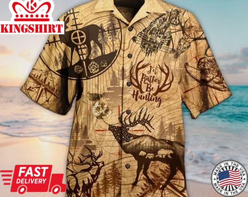 Unisex 3D Hunting Deer Vintage Limited Edition Trendy Hawaiian Shirt For Men, Aloha Trendy Hawaiian Shirt Short Sleeve Hawaiian