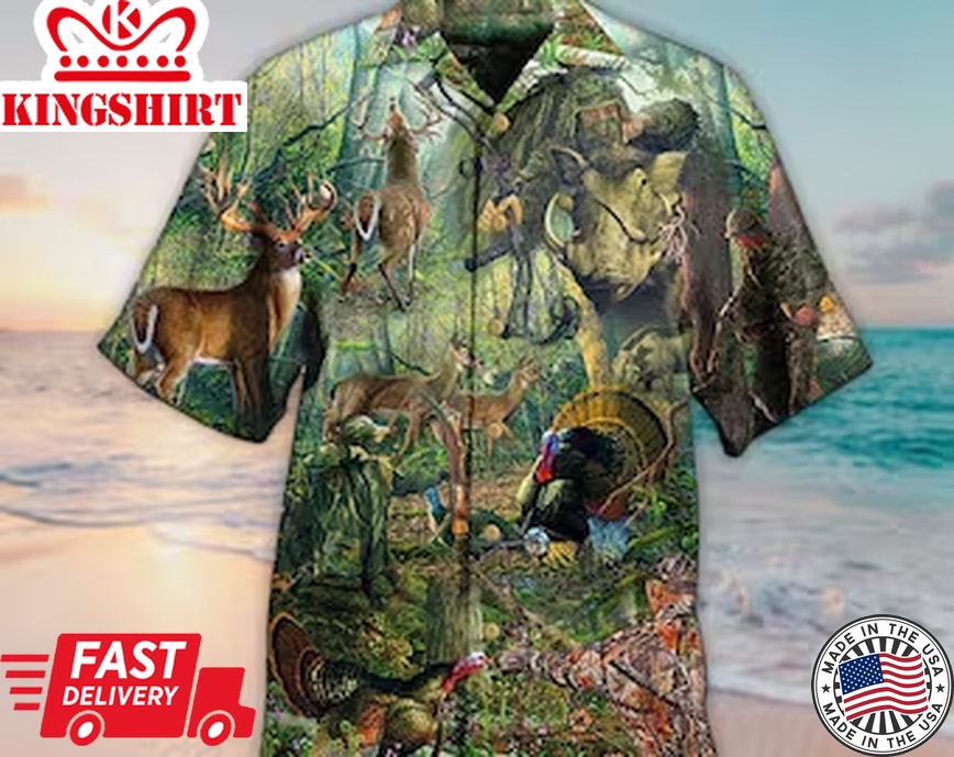 Unisex 3D Hunting The Man The Myth Legenda Trendy Hawaiian Shirt For Men, Aloha Trendy Hawaiian Shirt Short Sleeve Hawaiian