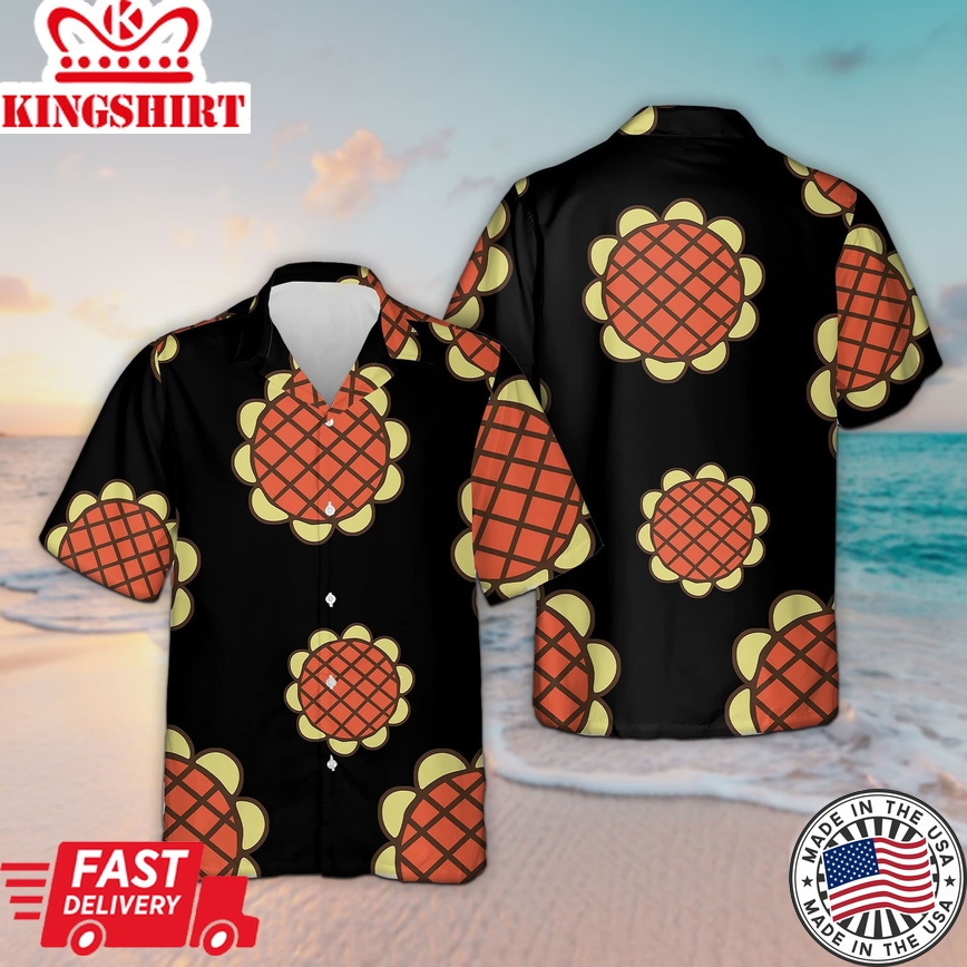 Unisex Anime Sunflower Hawaii Shirt New World Dressrosa Cosplay Costumes Casual Trendy Hawaiian Shirts Aloha Shirt Short Sleeve Hawaiian