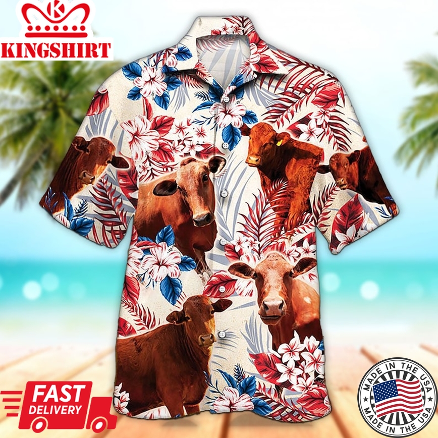 Unisex Beefmaster Cattle Flag Trendy Hawaiian Shirts