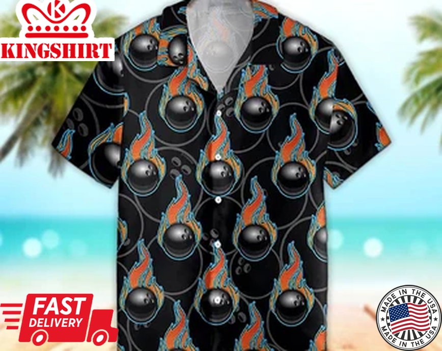 Unisex Bowling Trendy Hawaiian Shirt Bowling Button Up Shirt Tropical Trendy Hawaiian Shirt, Aloha Trendy Hawaiian Shirt Short Sleeve Hawaiian