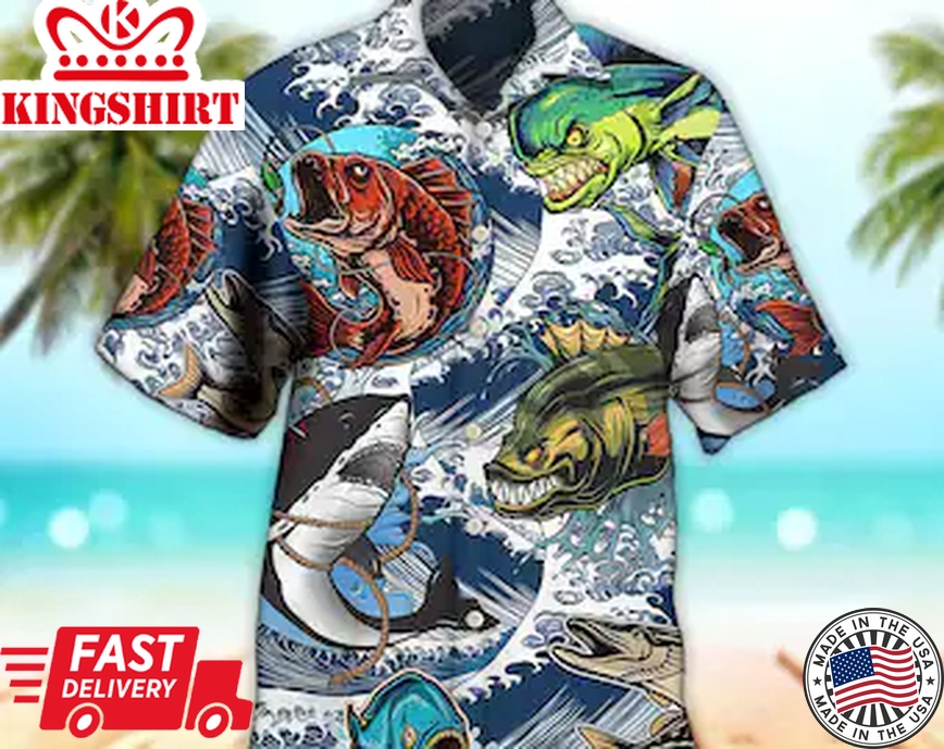 Unisex Fishing Is My Life Trendy Hawaiian Shirt Limited Edition, Aloha Trendy Hawaiian Shirt Short Sleeve Hawaiian