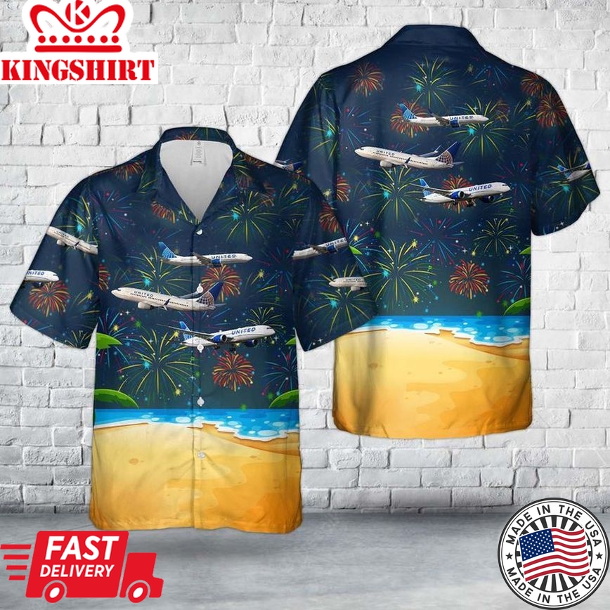 United Airlines Fleet 4Th Of July Trendy Hawaiian Shirt