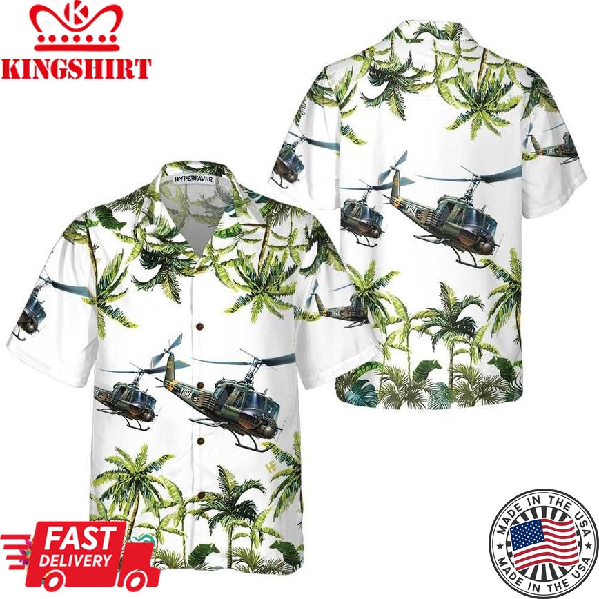 United States Army Helicopter Hawaiian Shirt, Helicopter Shirt For Men, Cool Helicopter Gift