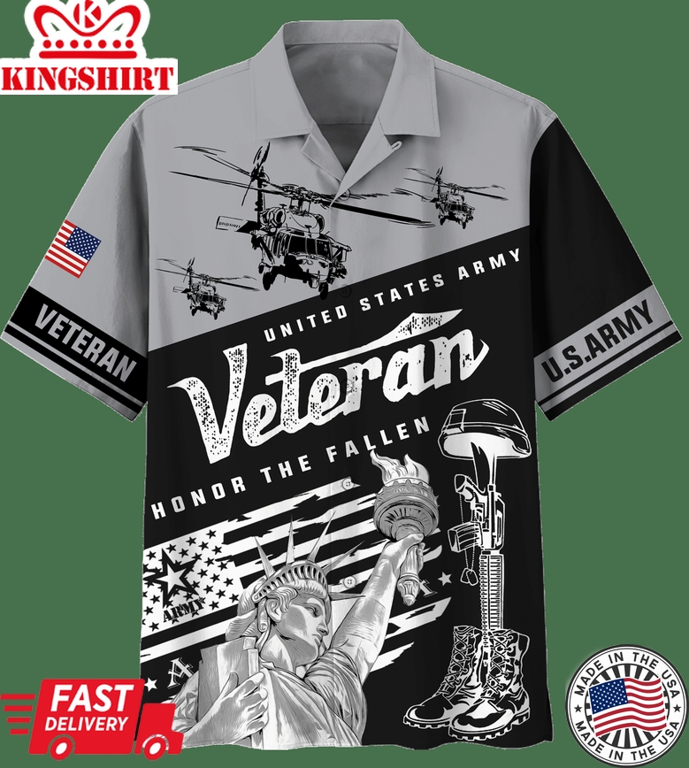 United States Army Veteran V6 Hawaiian Shirt