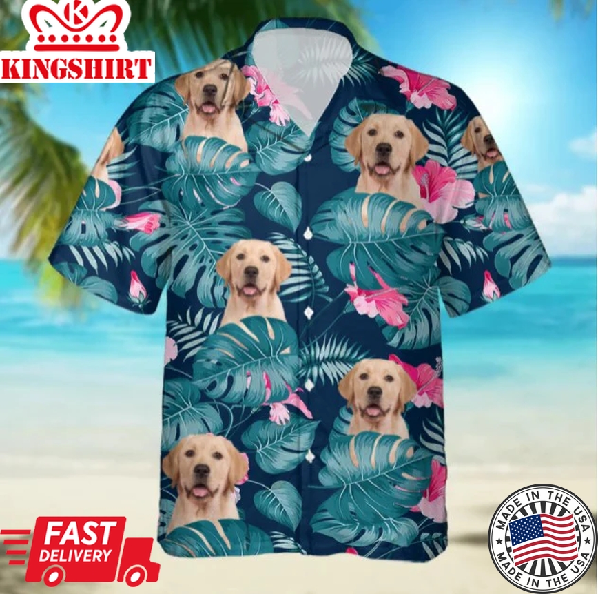 Upload Photo Dog Men's Trendy Hawaiian Shirt, Custom Photo Trendy Hawaiian Shirt, Trendy Hawaiian Shirt For Men