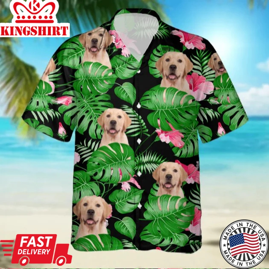 Upload Photo Dog Men's Trendy Hawaiian Shirt, Gift For Dog Lover