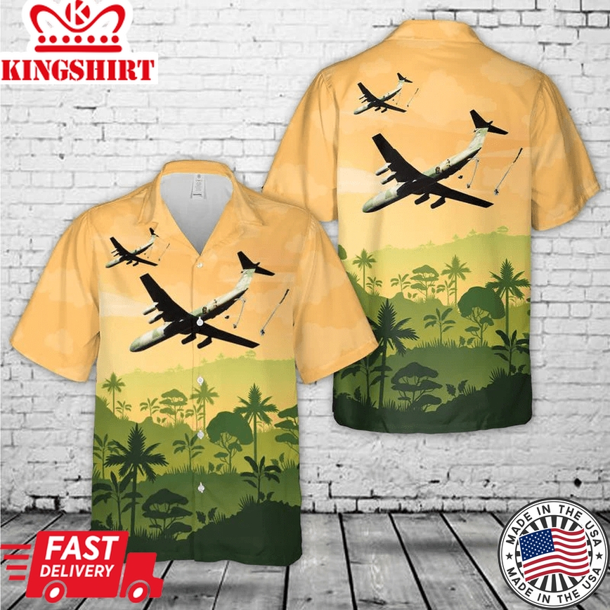 Us Air Force 82Nd Airborne Troops Jump From C-141B Over Honduras Trendy Hawaiian Shirt