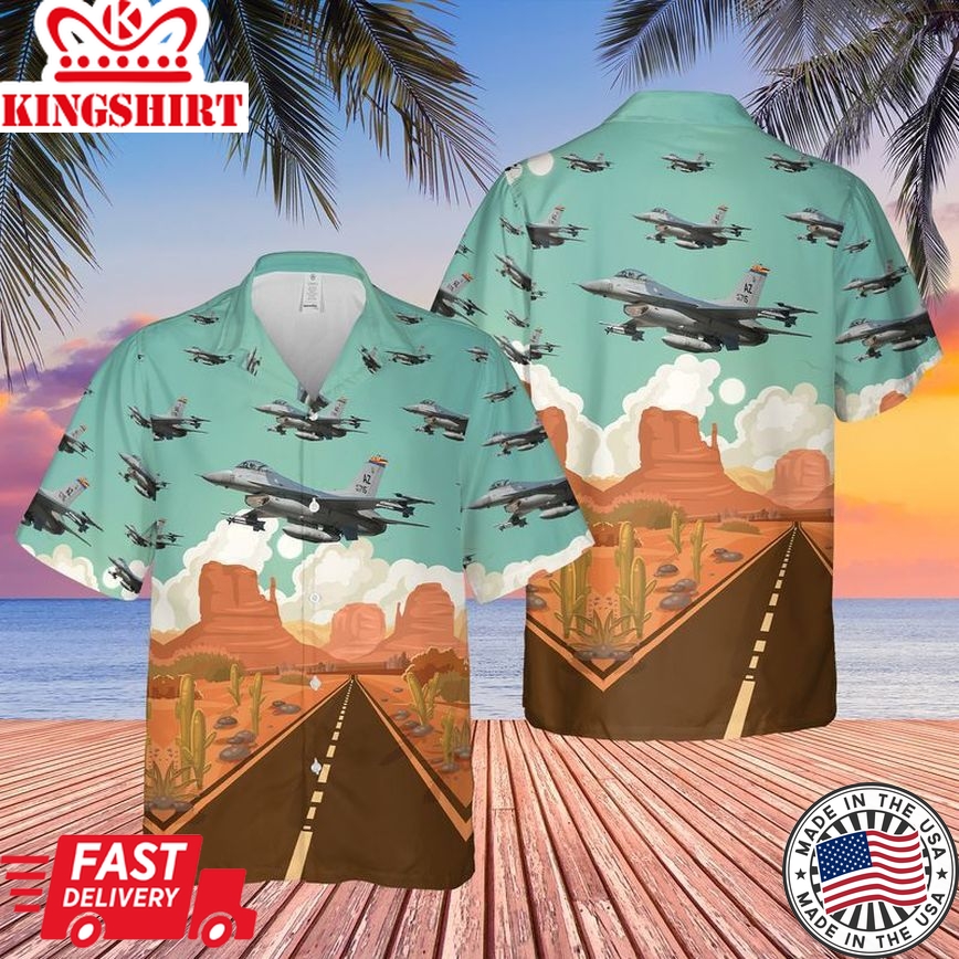 Us Air Force Arizona Air National Guard F-16 Fighting Falcon Trendy Hawaiian Shirt