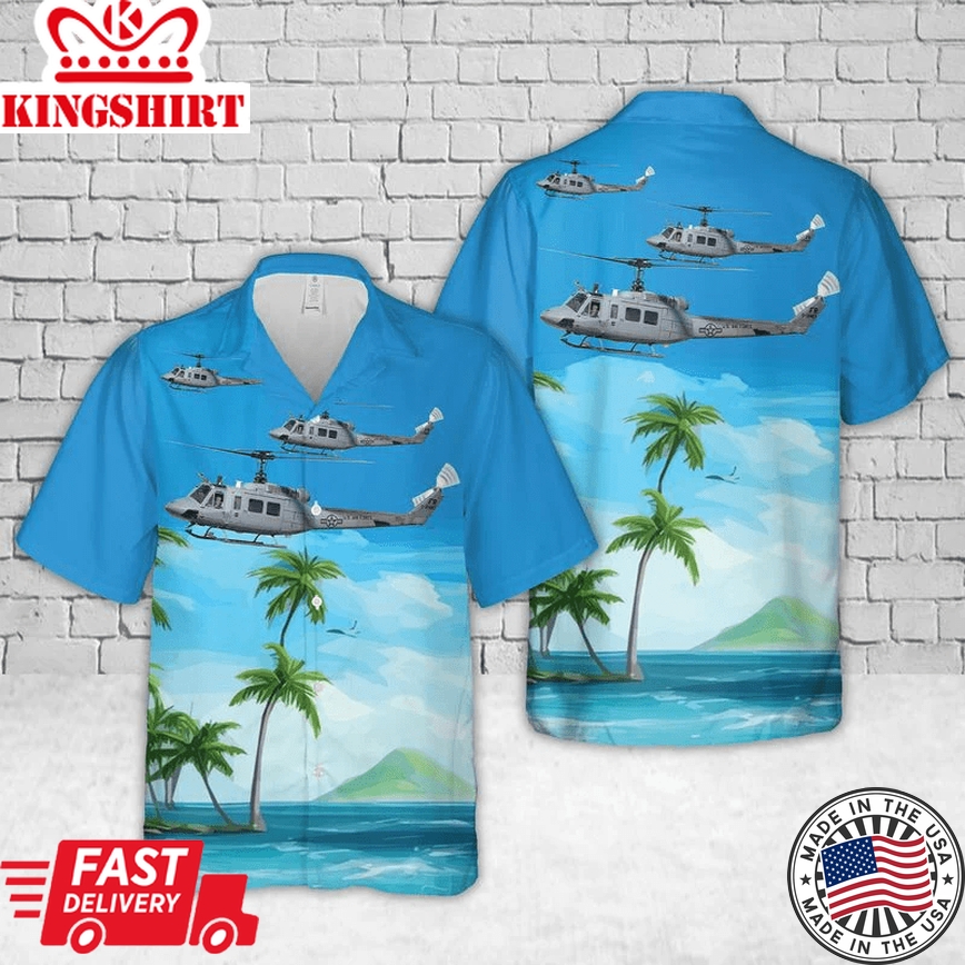 Us Air Force Bell Th-1H Huey Ii (205) Trendy Hawaiian Shirt