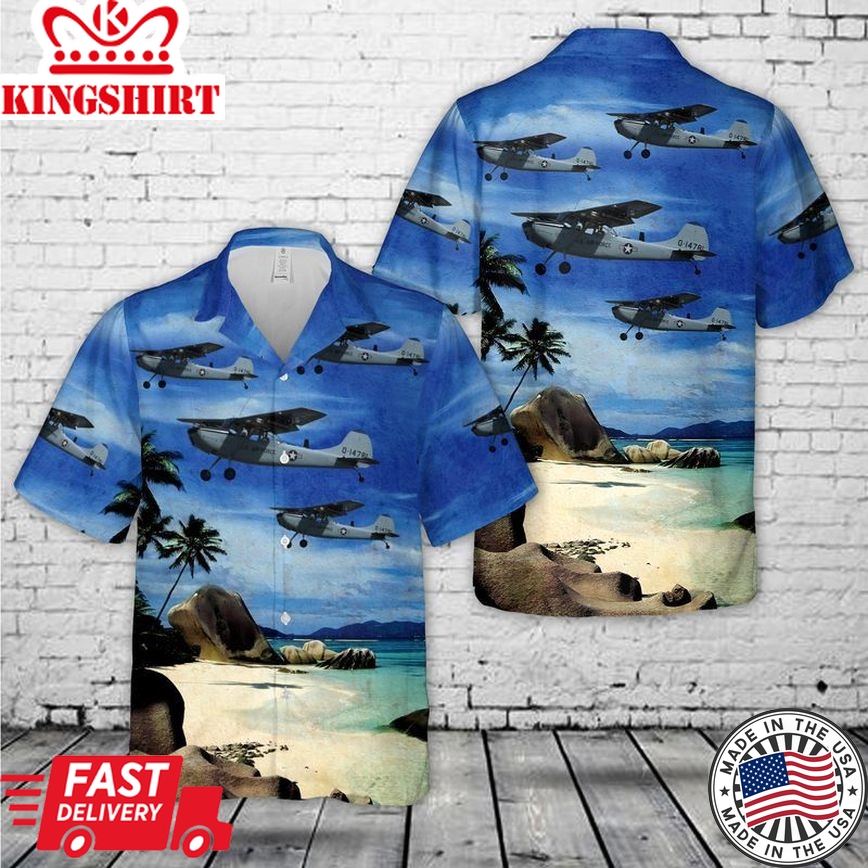 Us Air Force Cessna Bird Dog Trendy Hawaiian Shirt For Men