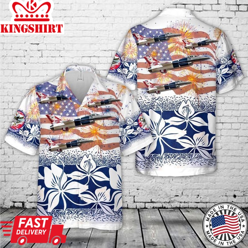 Us Air Force F-16 Fighting Falcon 457Th Fighter Squadron, 4Th Of July Trendy Hawaiian Shirt