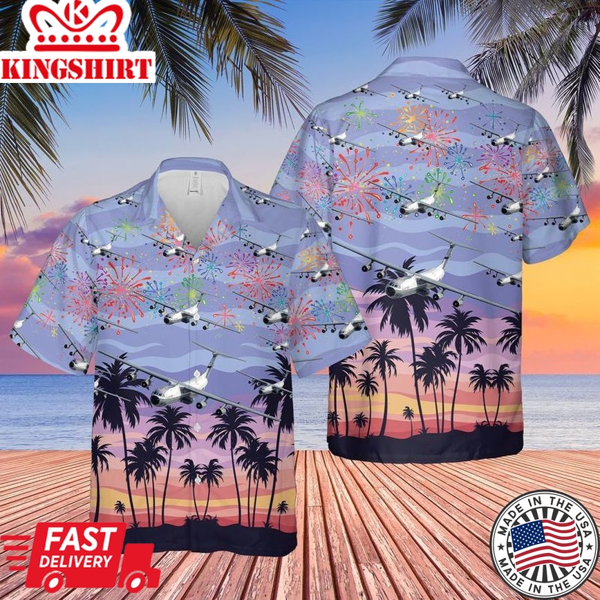 Us Air Force Hanoi Taxi (Lockheed C-141 Starlifter) 4Th Of July Trendy Hawaiian Shirt, Patriotic Trendy Hawaiian Shirt For Men