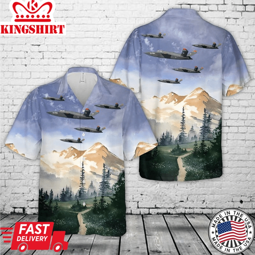 Us Air Force Kratos Xq-58 Valkyrie Trendy Hawaiian Shirt