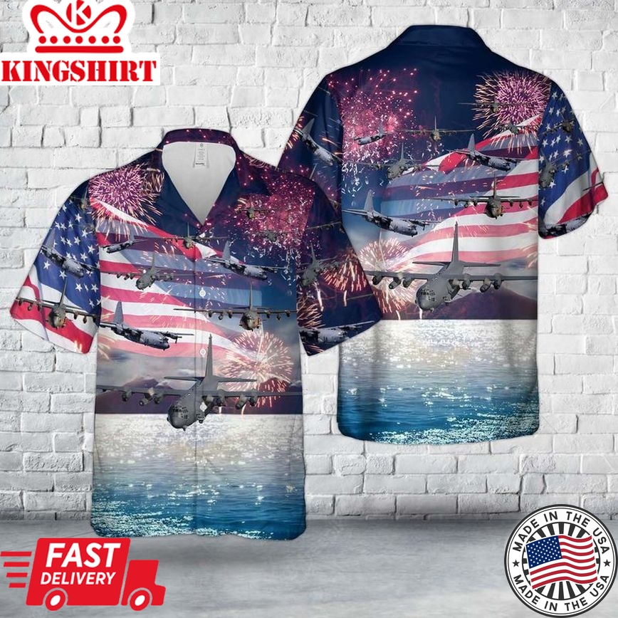 Us Air Force Lockheed Ac-130, 4Th Of July Trendy Hawaiian Shirt