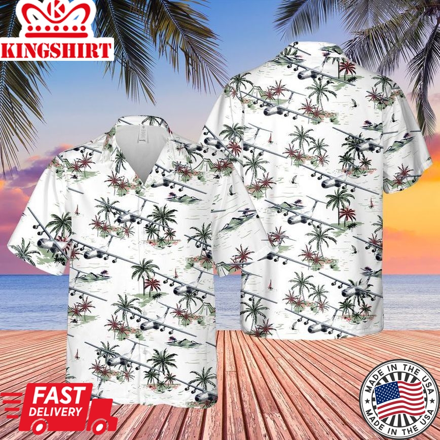 US Air Force Lockheed C-141 Starlifter Trendy Hawaiian Shirt: Military Transport Legacy