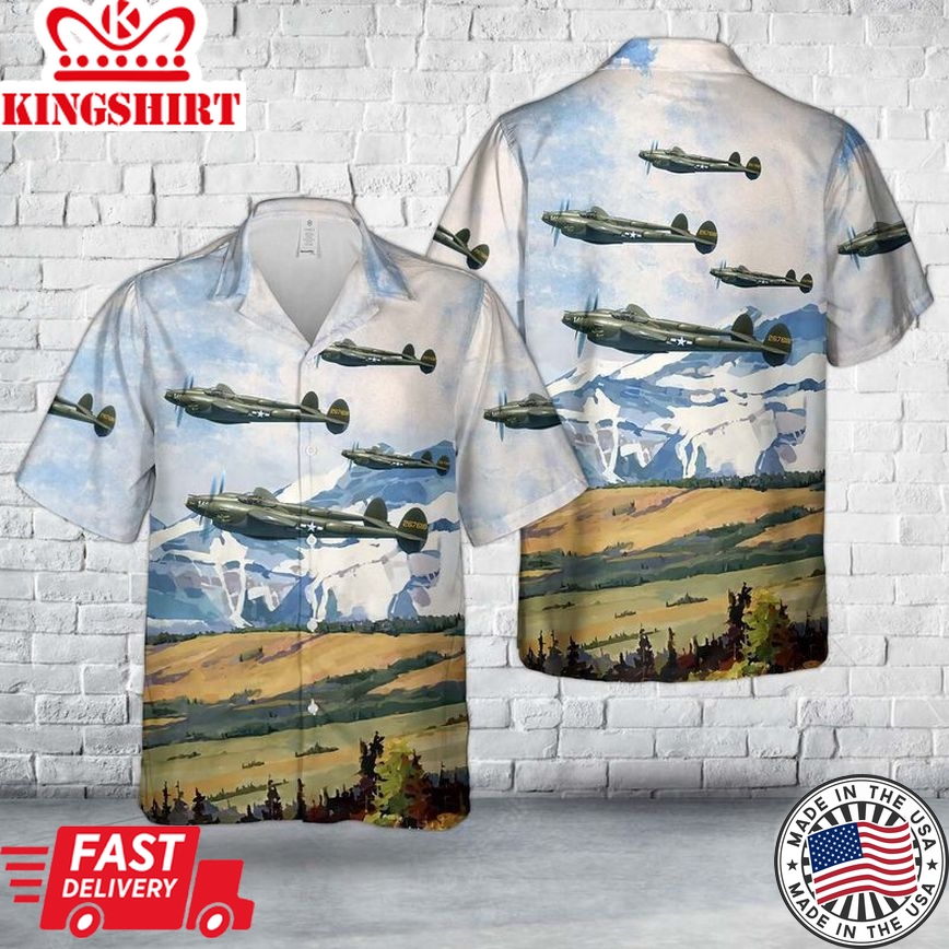 Us Air Force Lockheed P-38 Lightning &8220;Hollywood Hepcat&8221; Trendy Hawaiian Shirt