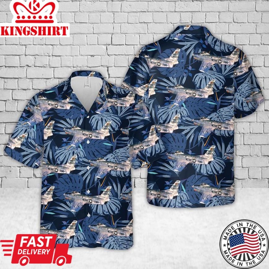 Us Air Force Nebraska Air National Guard North American F-86D-40-Na Sabre 52-3653 Trendy Hawaiian Shirt