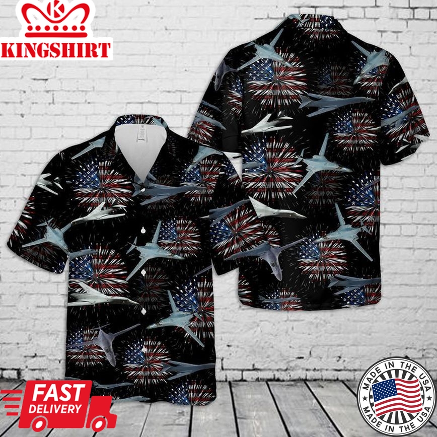 Us Air Force Rockwell B-1 Lancer 4Th Of July Trendy Hawaiian Shirt, Patriotic Trendy Hawaiian Shirt For Men