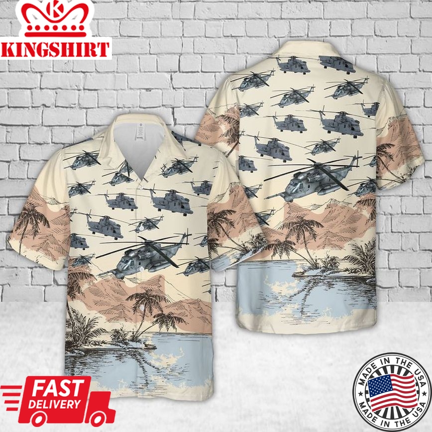 Us Air Force Sikorsky Mh53 Pave Low Trendy Hawaiian Shirt, Trendy Hawaiian Shirt For Men, Women