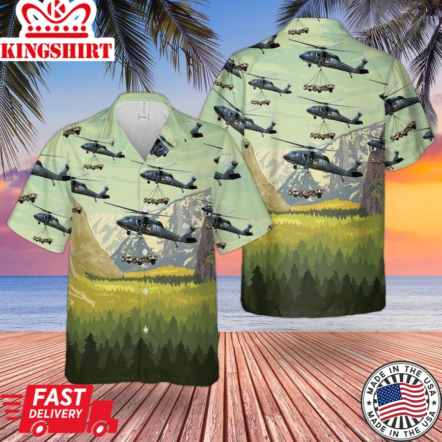 Us Army 101St Airborne Division Sikorsky Uh-60 Black Hawk Trendy Hawaiian Shirt