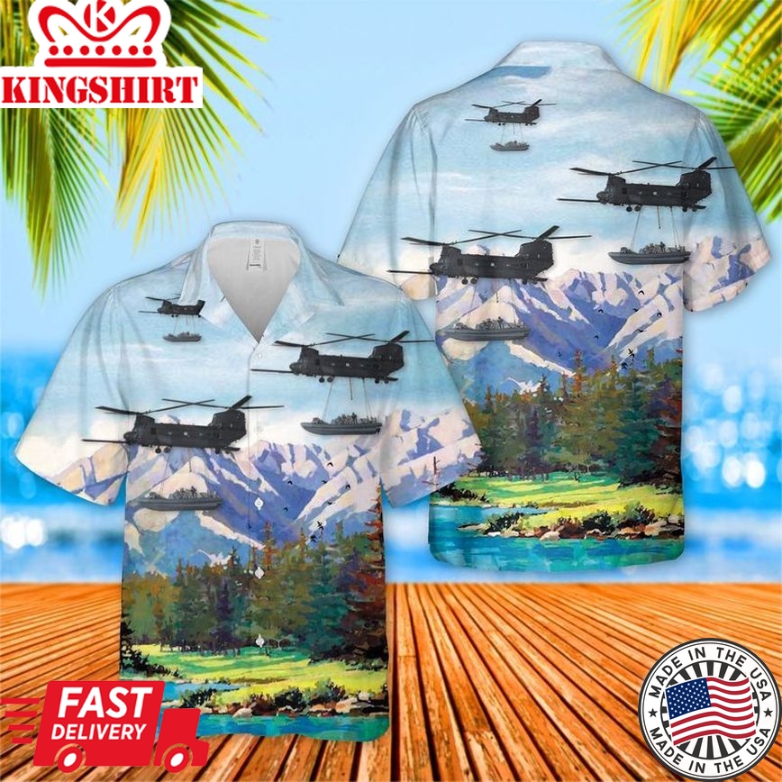 US Army 160th Special Operations Aviation Regiment MH-47G Trendy Hawaiian Shirt: Military Apparel