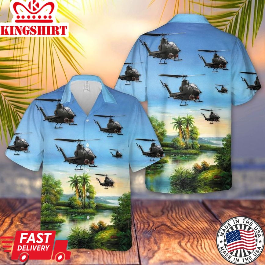 Us Army Ah-1 Huey Cobra Trendy Hawaiian Shirt