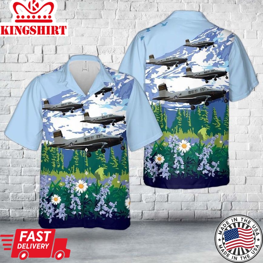 Us Army Beechcraft 65 Queen Air Trendy Hawaiian Shirt