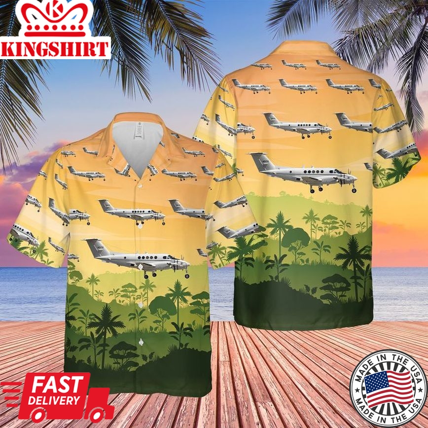 Us Army Beechcraft C-12U-2 Huron Trendy Hawaiian Shirt