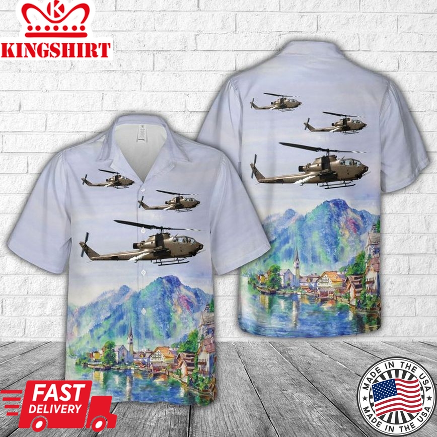 Us Army Bell Ah-1F Cobra Trendy Hawaiian Shirt