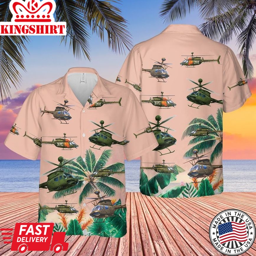 Us Army Bell Oh-58 Kiowa Trendy Hawaiian Shirt New