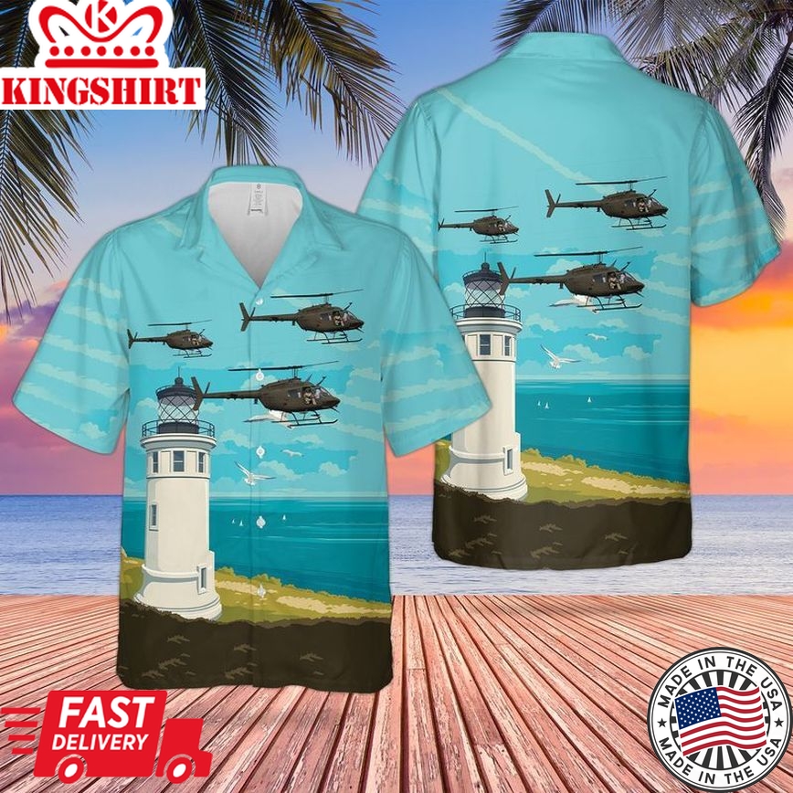 Us Army Bell Oh-58A Kiowa Trendy Hawaiian Shirt