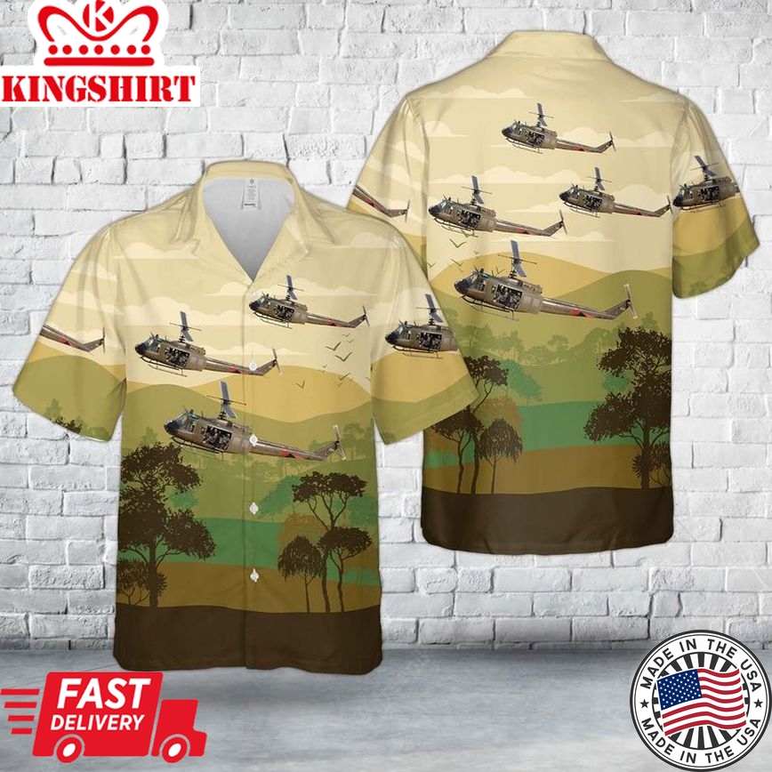 Us Army Bell Uh-1H Iroquois (205) Trendy Hawaiian Shirt