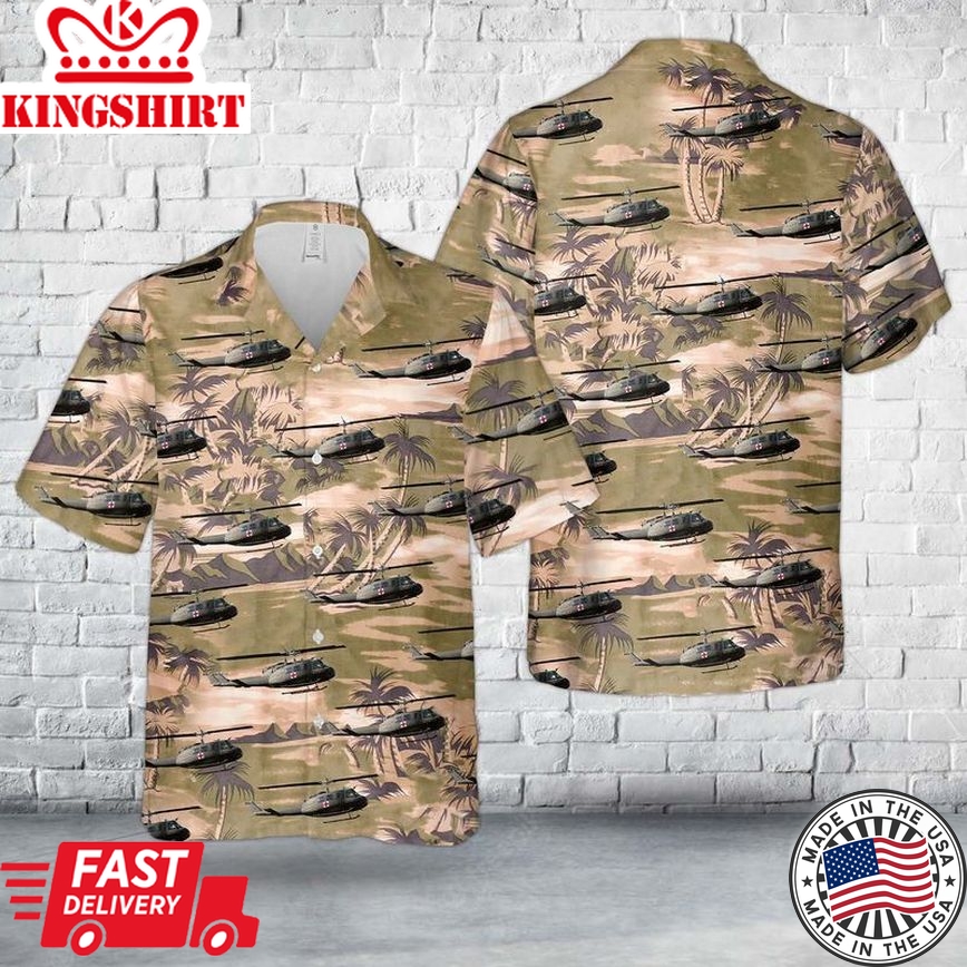 Us Army Bell Uh-1V Iroquois (205) Trendy Hawaiian Shirt