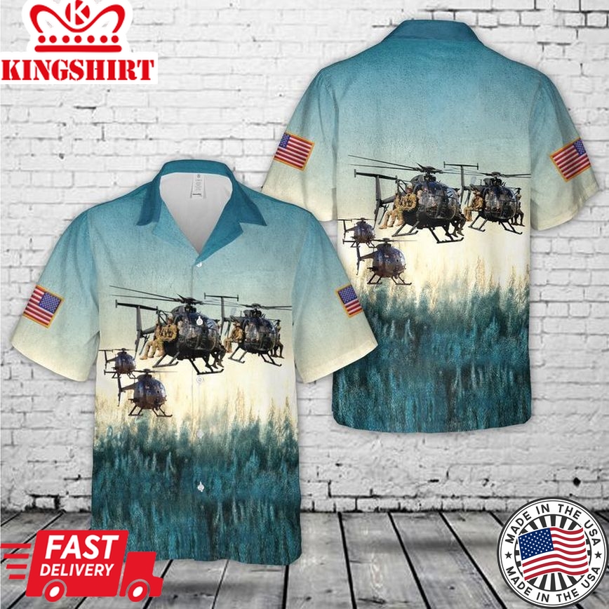 Us Army Boeing Ah-6 The Little Bird Trendy Hawaiian Shirt