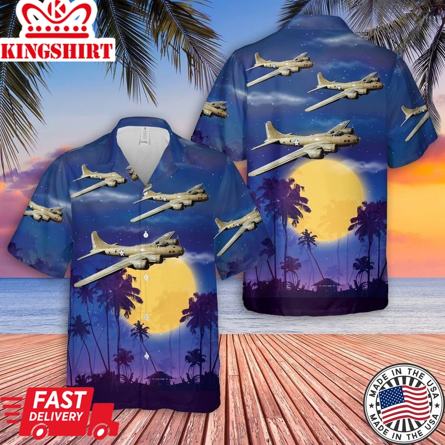 Us Army Boeing B-17 Flying Fortress Of World War 2 Trendy Hawaiian Shirt