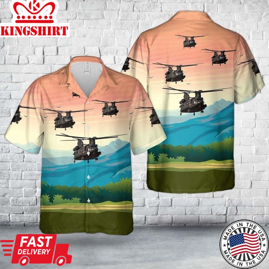 Us Army Boeing Mh-47G Chinook (414) Trendy Hawaiian Shirt