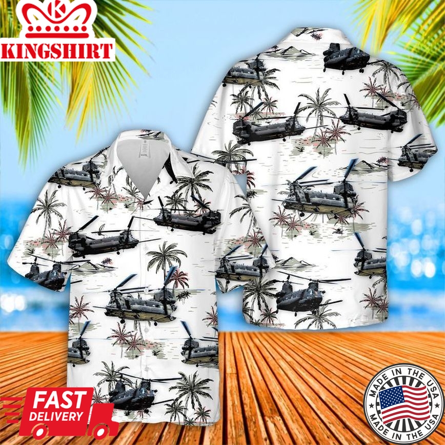 US Army Boeing MH-47G Chinook Trendy Hawaiian Shirt: Military Inspired Apparel