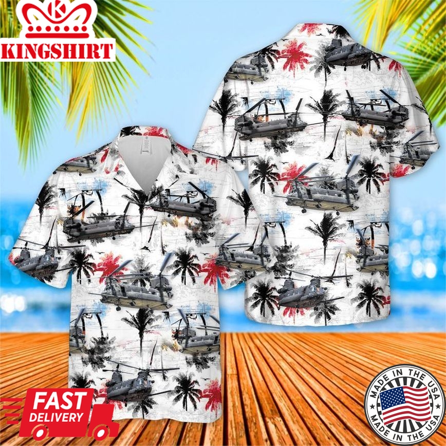 US Army Boeing MH-47G Chinook Trendy Hawaiian Shirt: Military-inspired Fashion